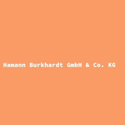 Hersteller: Hamann Burkhardt GmbH &amp; Co. KG